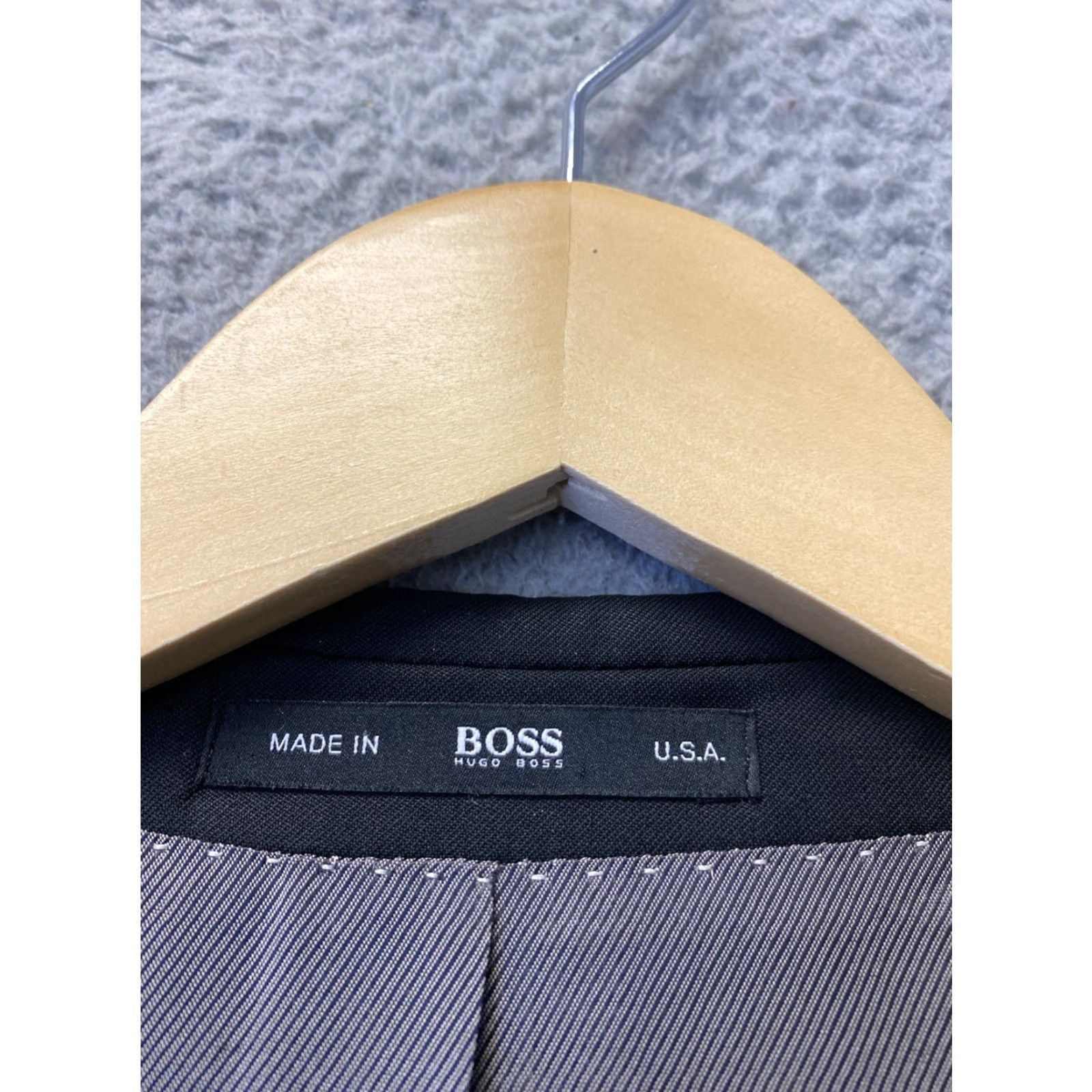 Hugo Boss VINTAGE Hugo Boss Men's Wool Blazer Jacket 42 Regular Slim Fit Black Fall Winter Business Casual Size 42R - 3 Thumbnail
