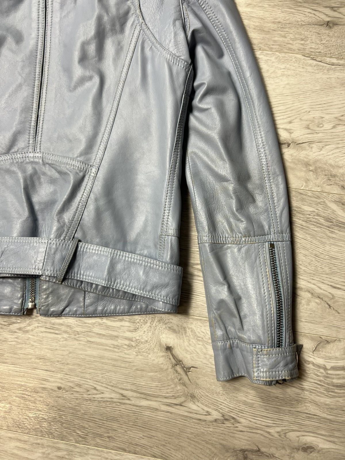Dolce & Gabbana × Vintage Rare Dolce Gabbana Blue Leather Biker Jacket Size 44 Size M / US 6-8 / IT 42-44 - 19 Thumbnail