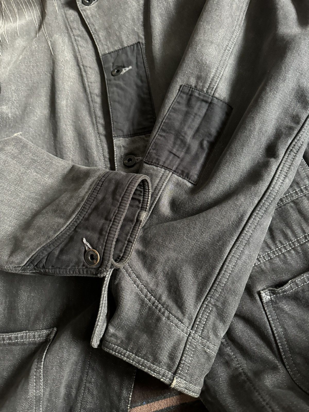 Neighborhood NEIGHBORHOOD SAVAGE DENIM WASHED AND REPAIRED CHORE COAT Size US L / EU 52-54 / 3 - 8 Thumbnail