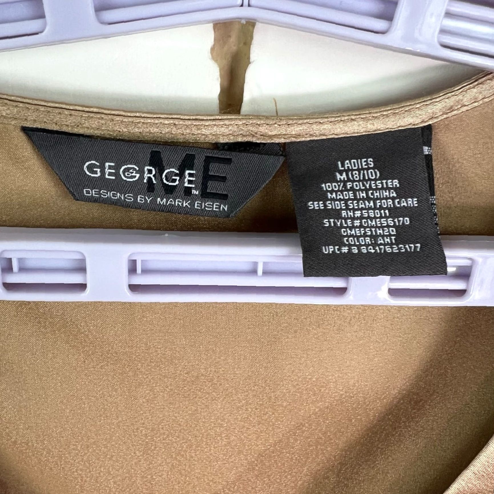 George GEORGE Gold Satin V-Neck Camisole M Sleeveless Sequin Side Zip Women Tank Shirt Casual Party/Cocktail Evening Vintage: No Womens Size ONE SIZE - 4 Thumbnail