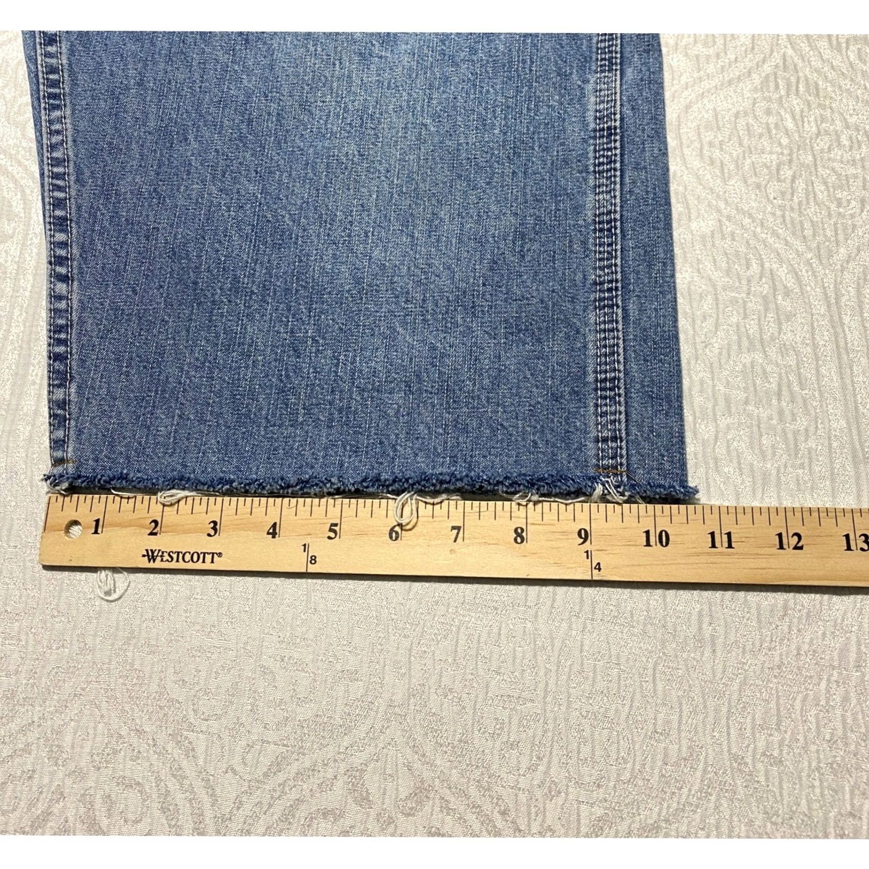 Lee Lee Dungarees Carpenter Denim Shorts Mens 34 Blue Medium Wash Raw Hem Jorts Y2K Size US 34 / EU 50 - 7 Thumbnail