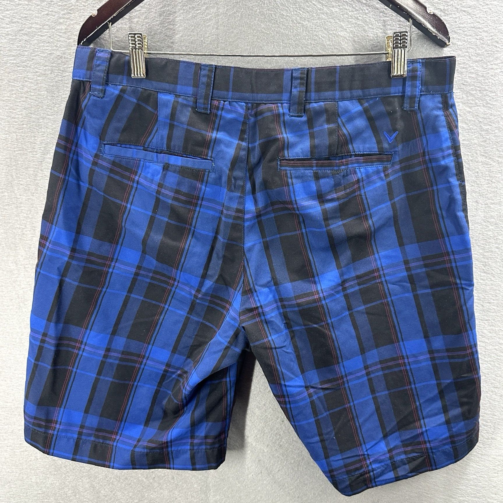 Callaway Callaway Bermuda Golf Shorts Mens 34 Blue Plaid Flat Front Preppy Modern Dad Bermuda Shorts Mens 34 Blue Plaid Golf Casual Workwear Size US 34 / EU 50 - 7 Thumbnail