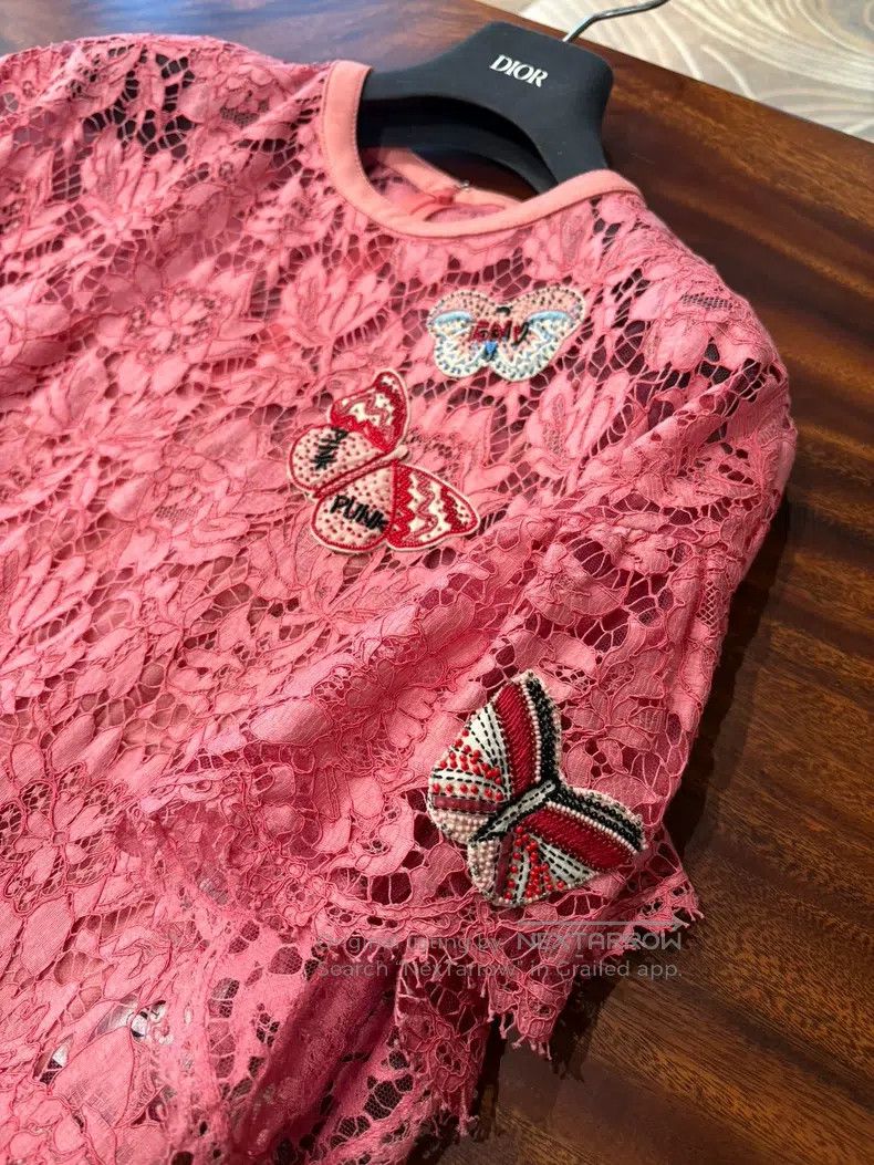 Valentino Valentino Heavy Butterfly Beaded Dress Size S / US 4 / IT 40 - 6 Thumbnail