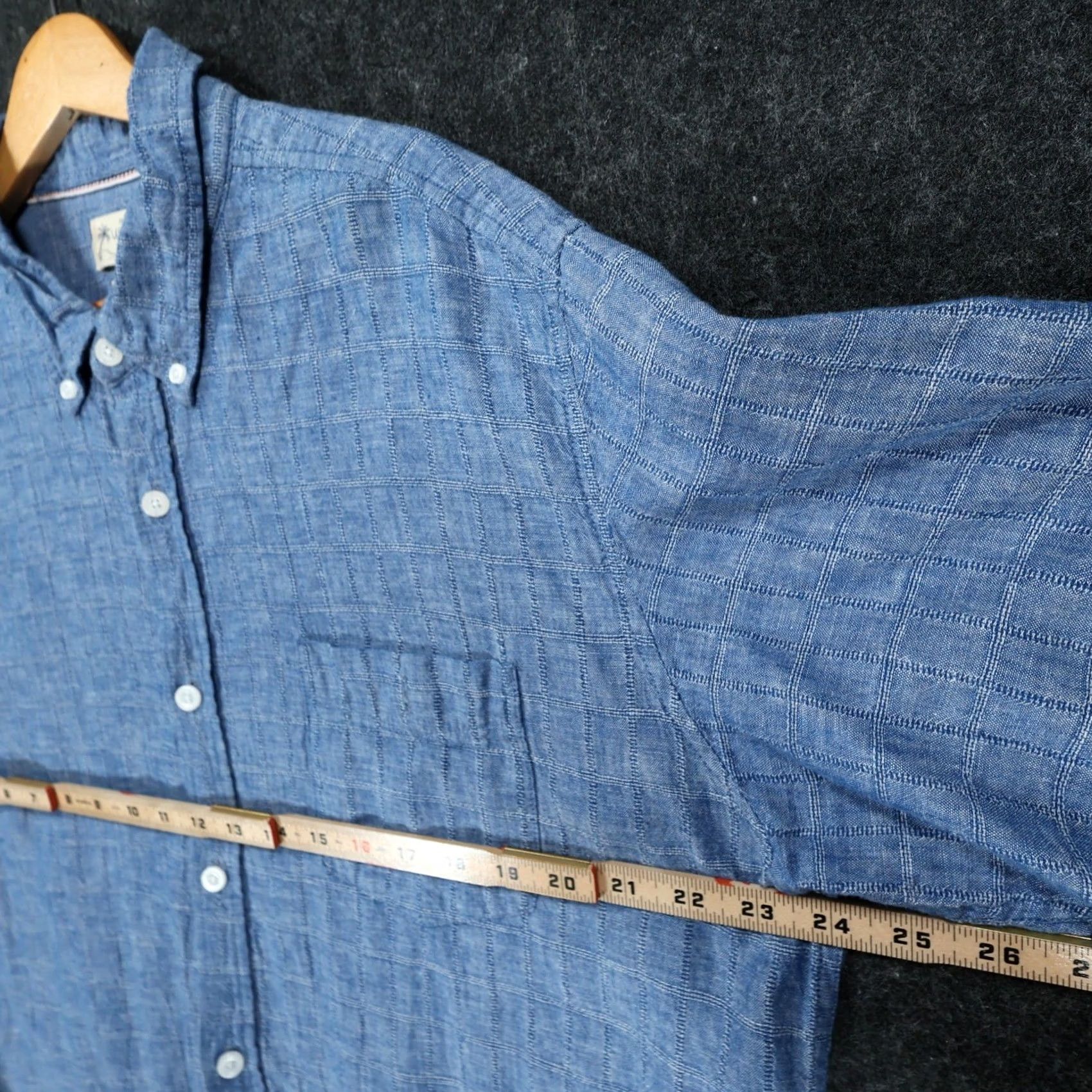 Weatherproof Weatherproof Vintage Button-Down Shirt Mens XL Blue Excellent Short Sleeve Linen Blend Grid Shirt Size US XL / EU 56 / 4 - 3 Thumbnail