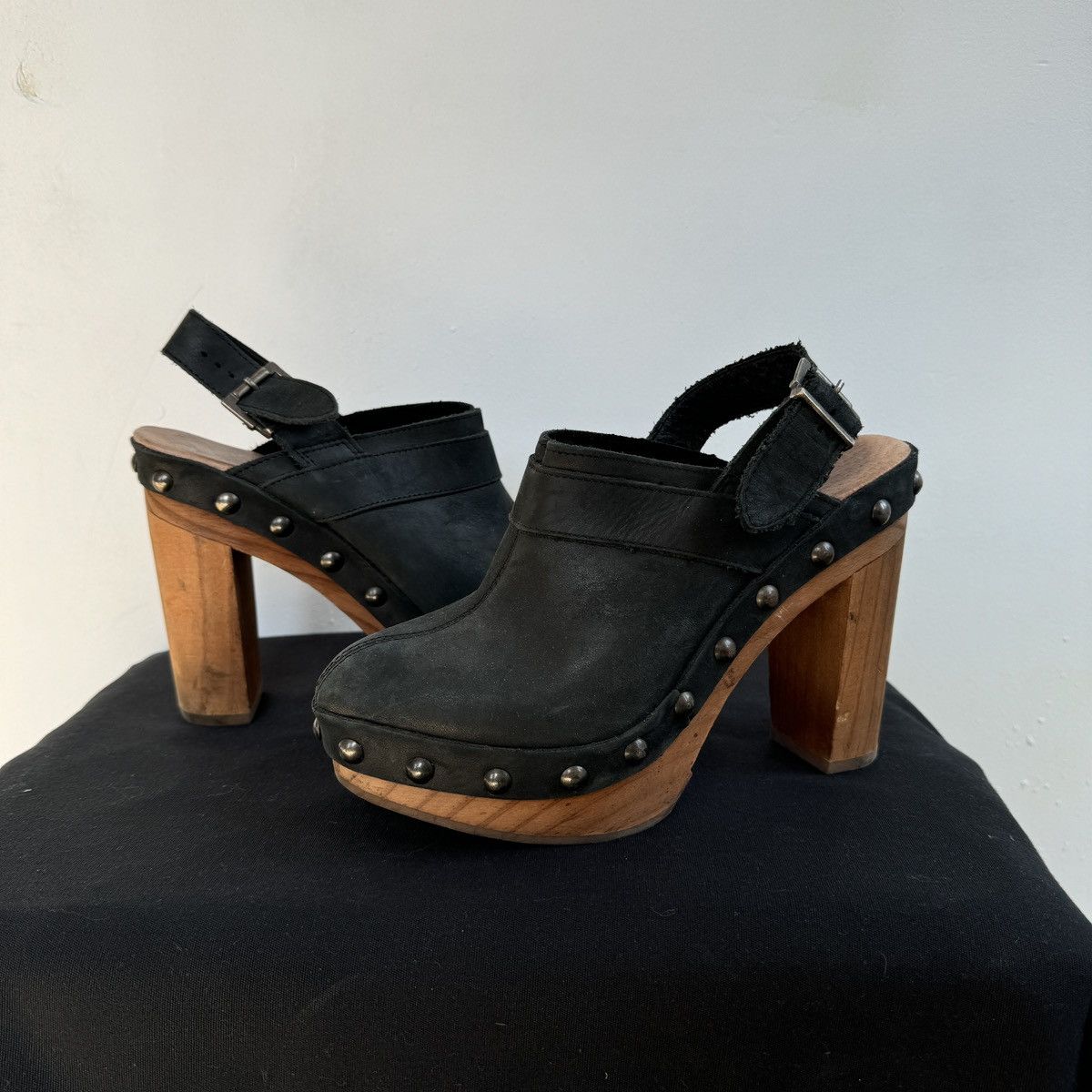 Japanese Brand × Vintage Vintage Spain Leather Clogs Platform Shoes Size US 8 / IT 38 - 2 Thumbnail