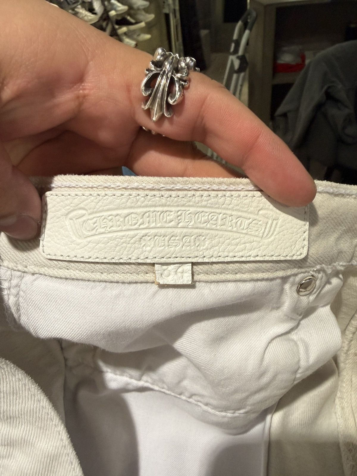 Chrome Hearts Chrome Hearts White Levi’s 501 Leopard Cross Patch Jeans Size US 34 / EU 50 - 10 Thumbnail