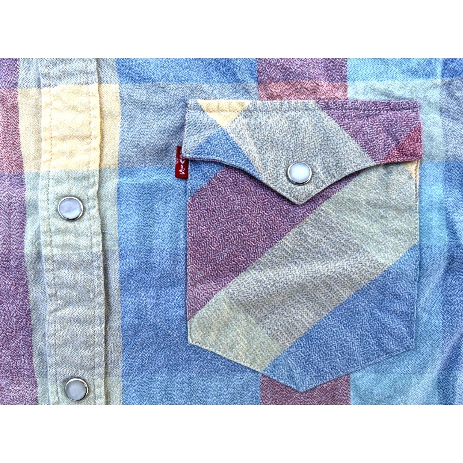 Levi's Levi's Shirt Western Plaid Short Sleeve Pearl Snap Size L Mens Size US L / EU 52-54 / 3 - 6 Thumbnail