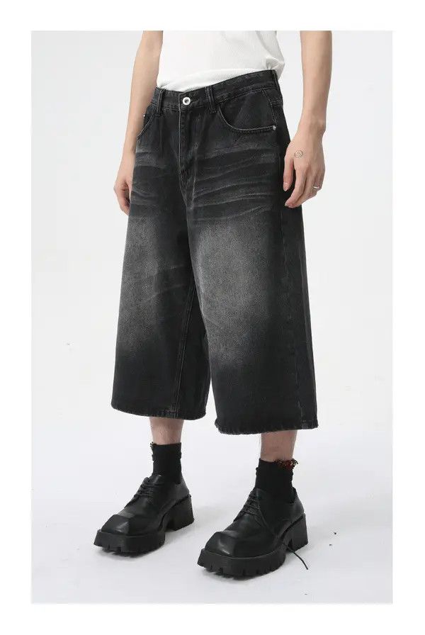 Japanese Brand American high street wide-leg washed denim shorts Size US 32 / EU 48 - 5 Thumbnail