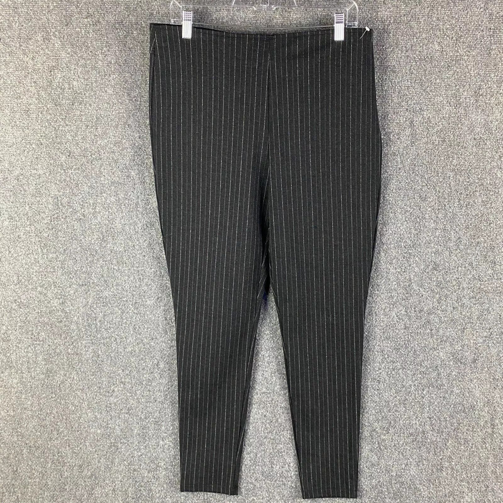 Gap Gap Leggings Women's Large Stretch Striped Charcoal Zipper L Size 32" / US 10 / IT 46 - 1 Thumbnail