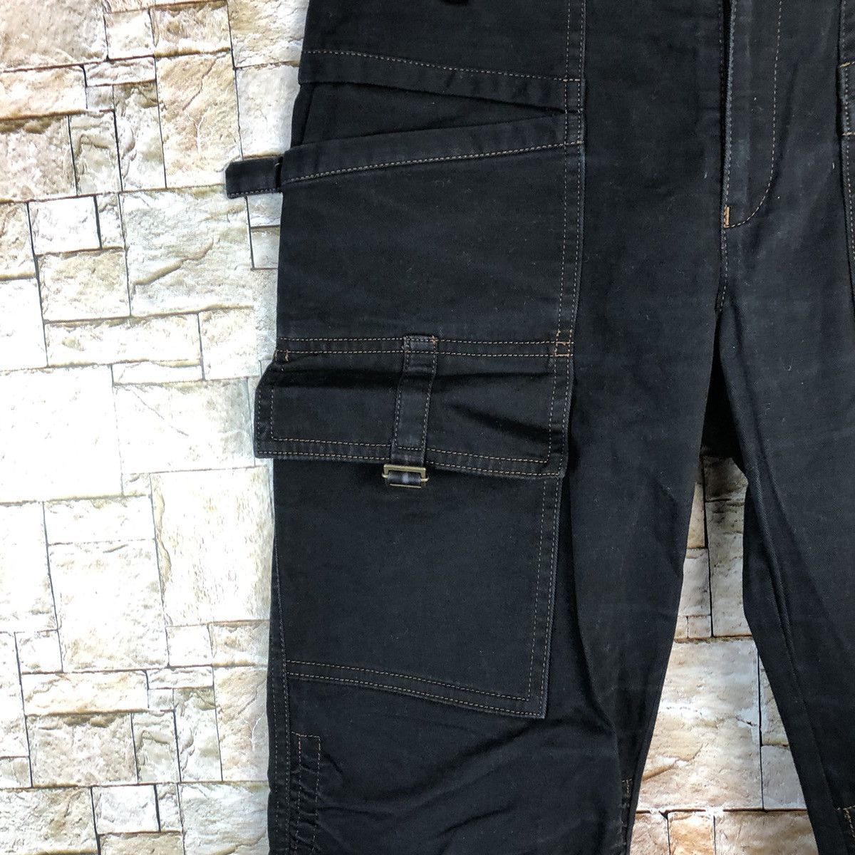 Japanese Brand Una Class Black Cargo Multipocket Pants #A729 Size 26" / US 2 / IT 38 - 9 Thumbnail