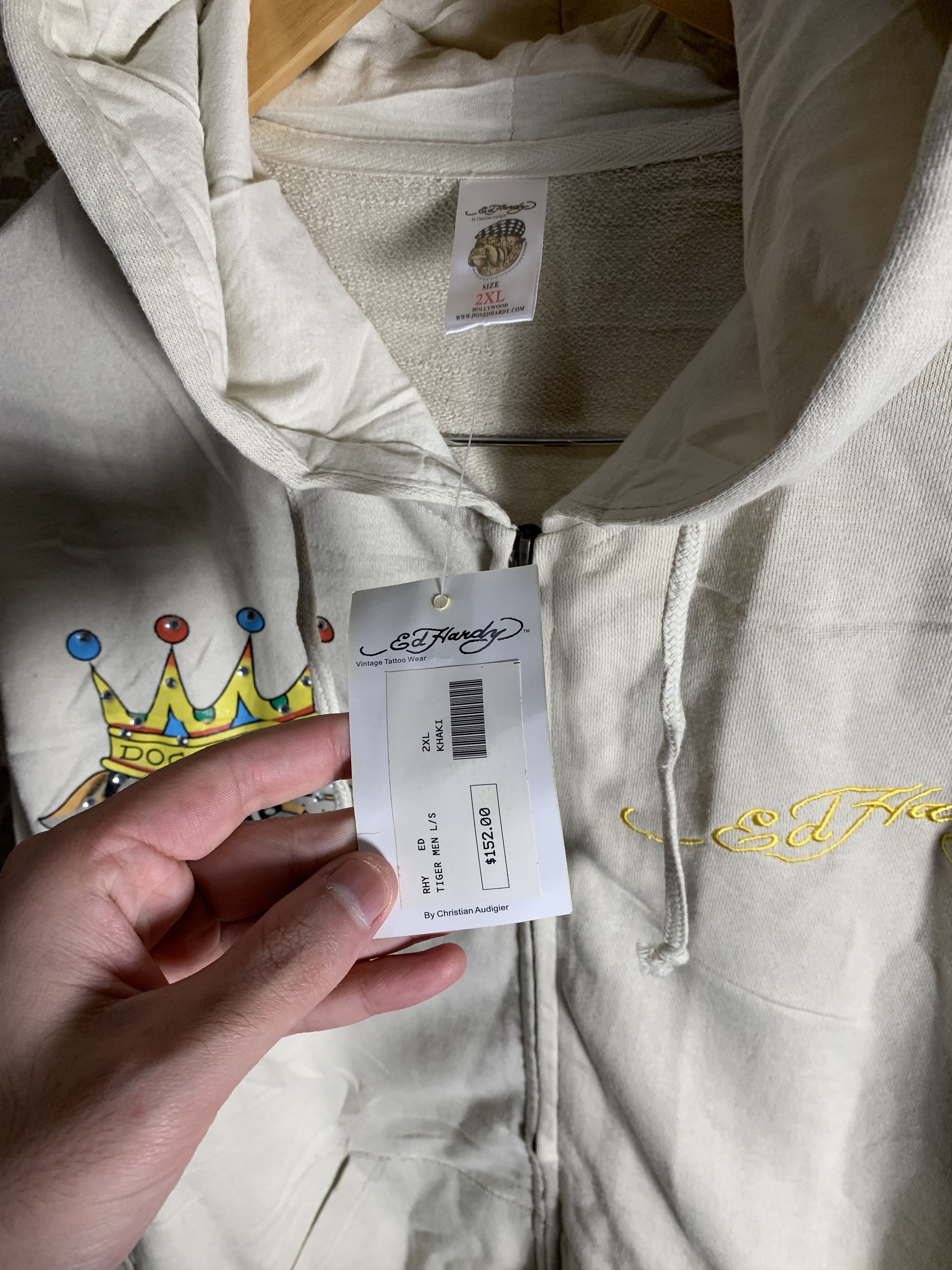 Ed Hardy VINTAGE ED HARDY BY CHRISTIAN AUDIGIER DESIGNER HOODIE Y2K Size US XXL / EU 58 / 5 - 5 Thumbnail