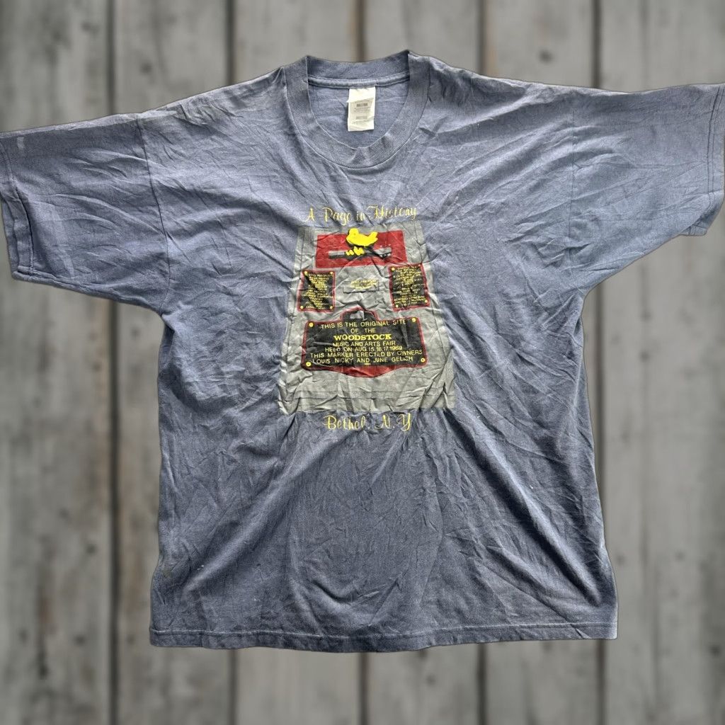 Fruit Of The Loom Vintage Woodstock T-Shirt Men's XL Gray 90s Concert Music Festival Bethel NY Graphic Print Size US XL / EU 56 / 4 - 1 Thumbnail