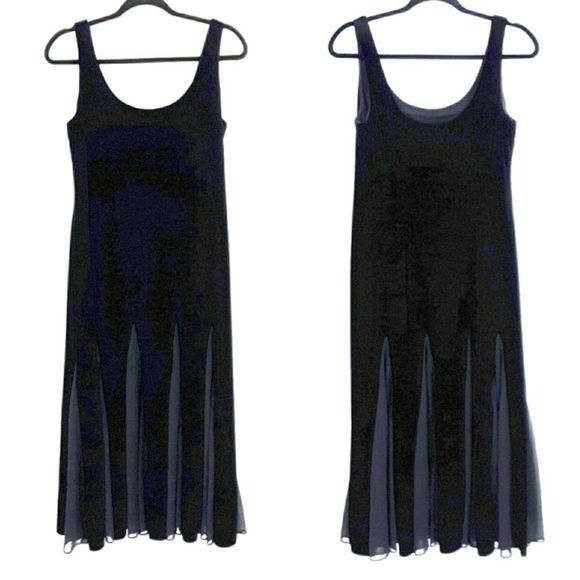 Alex Evenings 80's Alex Evenings Witchy Black Velour Maxi Dress Sz 10 Shee Size L / US 10 / IT 46 - 3 Thumbnail
