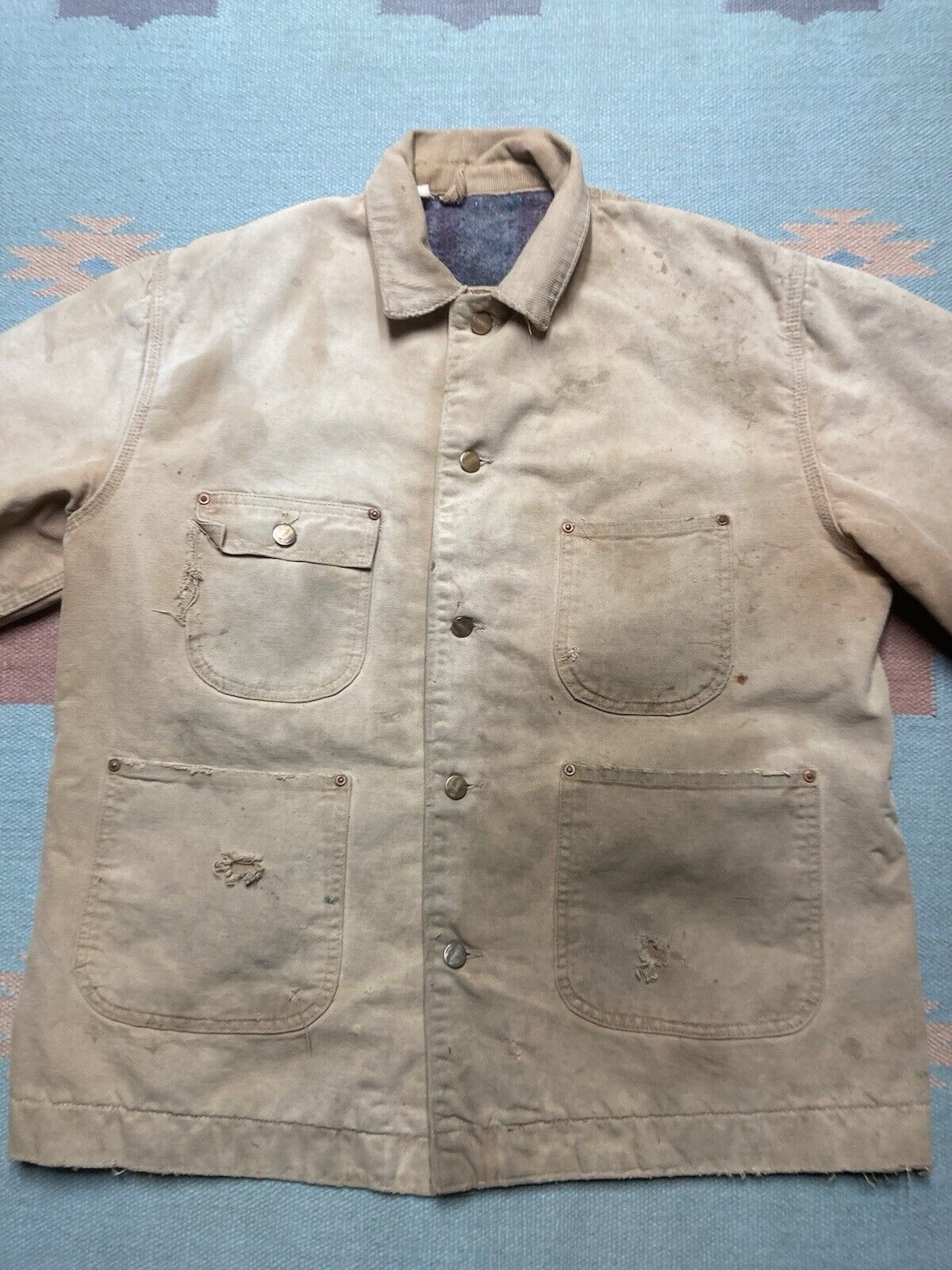 Carhartt × Vintage 80s carhartt chore jacket barn coat blanket lin distressed L Size US L / EU 52-54 / 3 - 4 Thumbnail