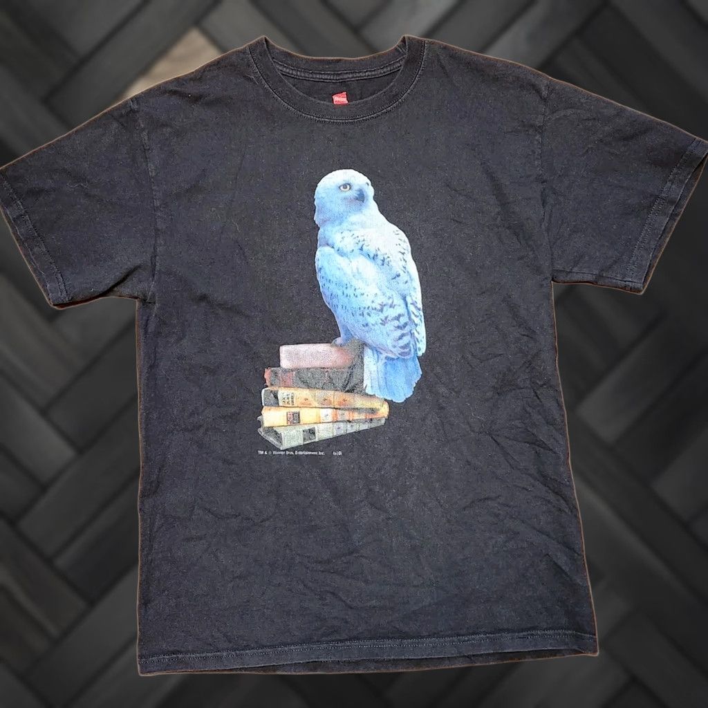 Hanes Hanes Warner Bros Harry Potter Hedwig White Owl Spellbooks T Shirt Sz M Vintage Mens/Unisex Short Sleeve Graphic Tee Black 2000s Size US M / EU 48-50 / 2 - 1 Thumbnail