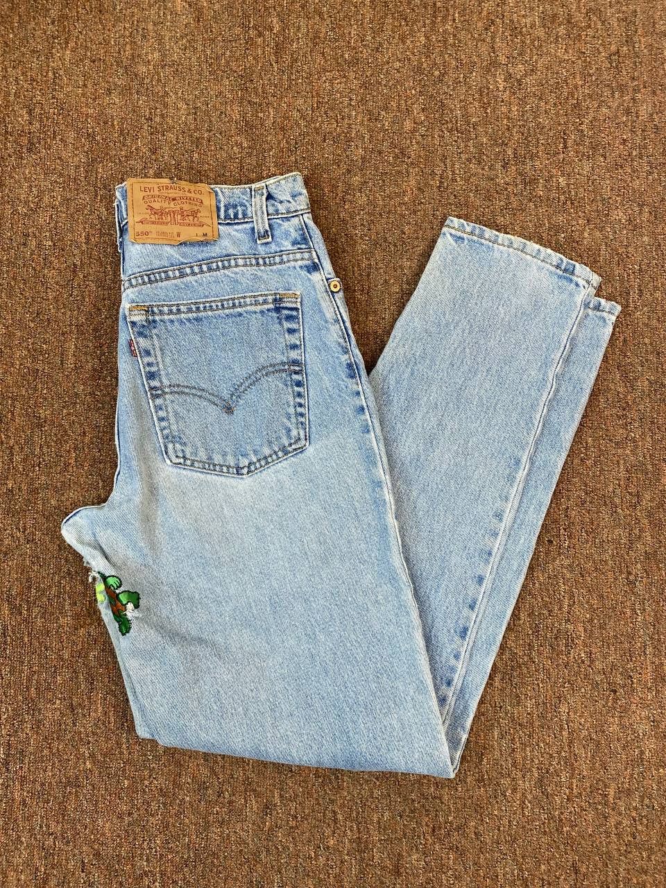 Levi's vintage levis 550 relaxed fit distressed reworked denim Size US 31 - 2 Thumbnail