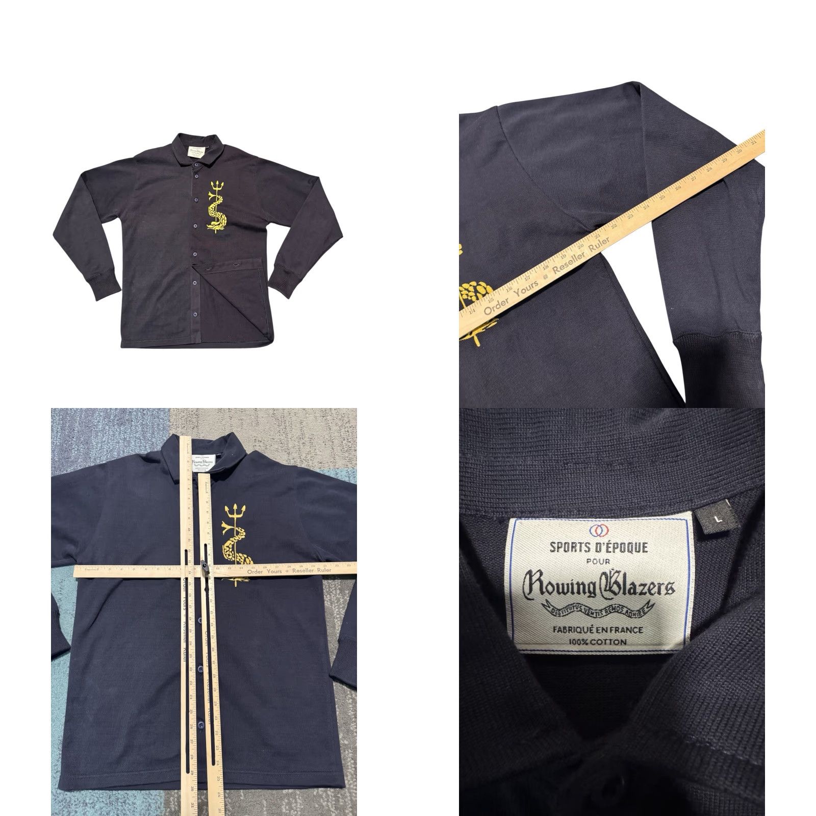 Rowing Blazers Rowing Blazers x Sports d’Époque Heavyweight Rugby Cardigan Jersey France Made L Size US L / EU 52-54 / 3 - 8 Thumbnail