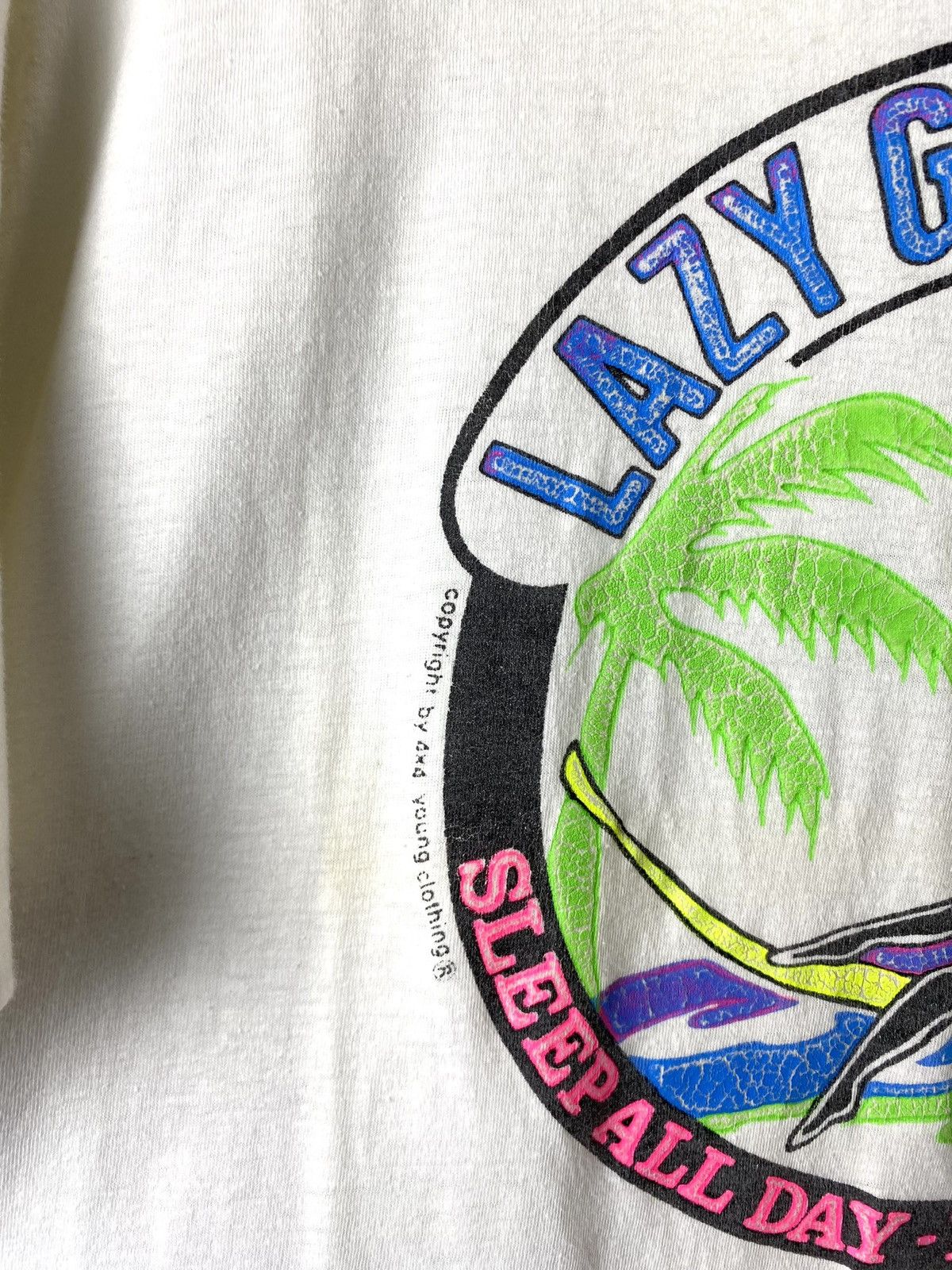 Rap Tees 1990’s Vintage Lazy Girls Club T Shirt Smoke Weed Jamaica Size US XL / EU 56 / 4 - 3 Thumbnail