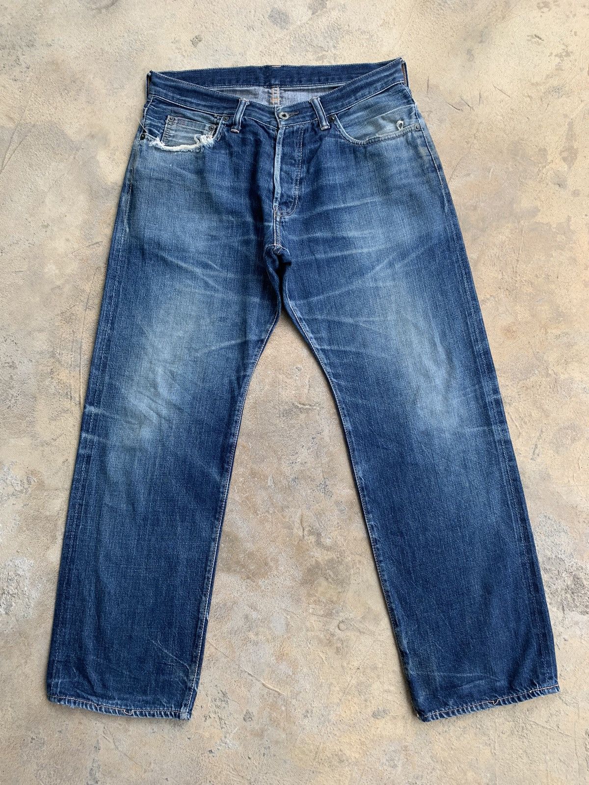 Japanese Brand × Vintage Unknown Japanese Brand Selvedge Distressed Denim Size US 31 - 1 Thumbnail