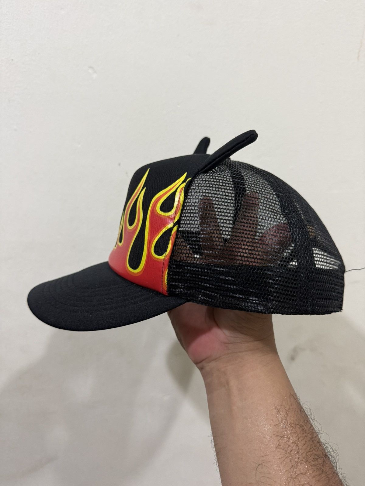 Japanese Brand Y2K Archive Horn Flame Fire Mesh Hat Size ONE SIZE - 3 Thumbnail