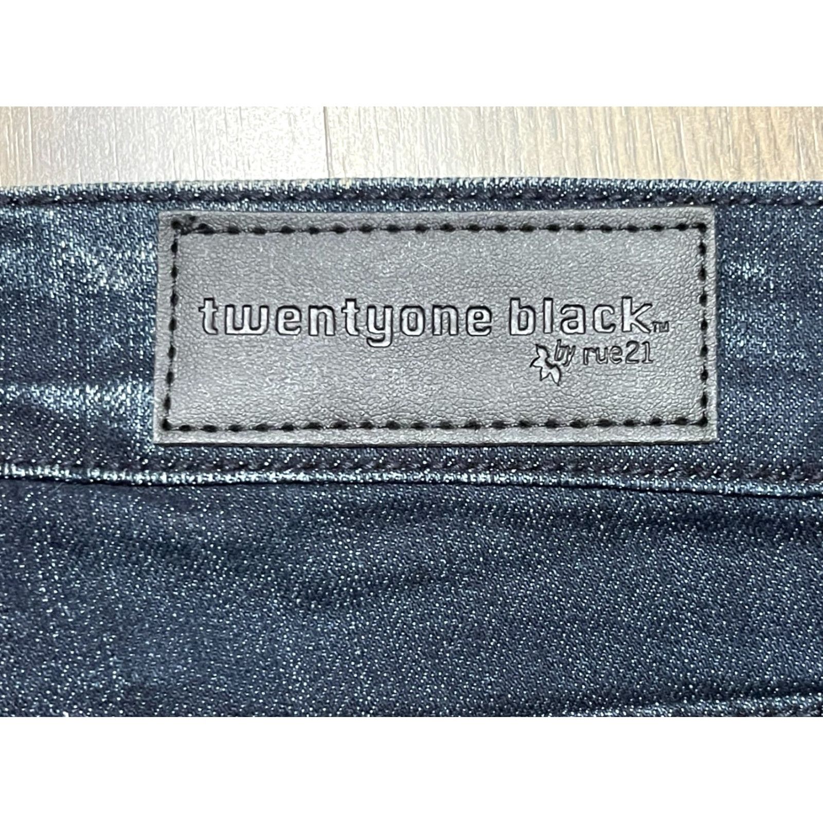 Vintage VINTAGE? (No) rue21 Jeans Womens Size 32 Denim Twentyone Black Straight Zip Pockets Pants Regular Inseam 30in Size 24" / US 00 / IT 34 - 7 Thumbnail