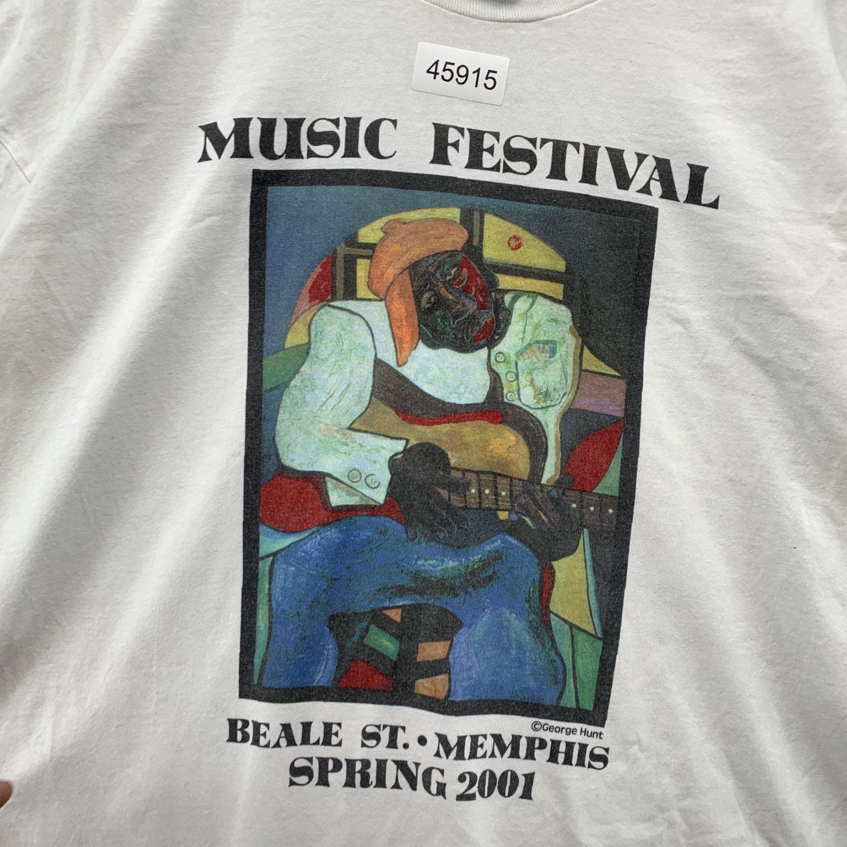 Hanes VINTAGE Beale St Memphis Music Festival Shirt Mens 3XL White Hanes Crew Neck T-Shirt Art Music Size US XXL / EU 58 / 5 - 6 Thumbnail