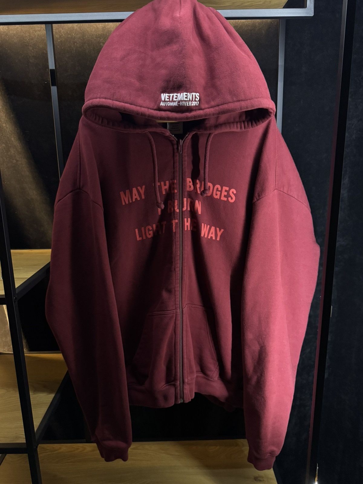 Vetements Vetements Split May the bridges/Antwerp Zip Up Hoodie