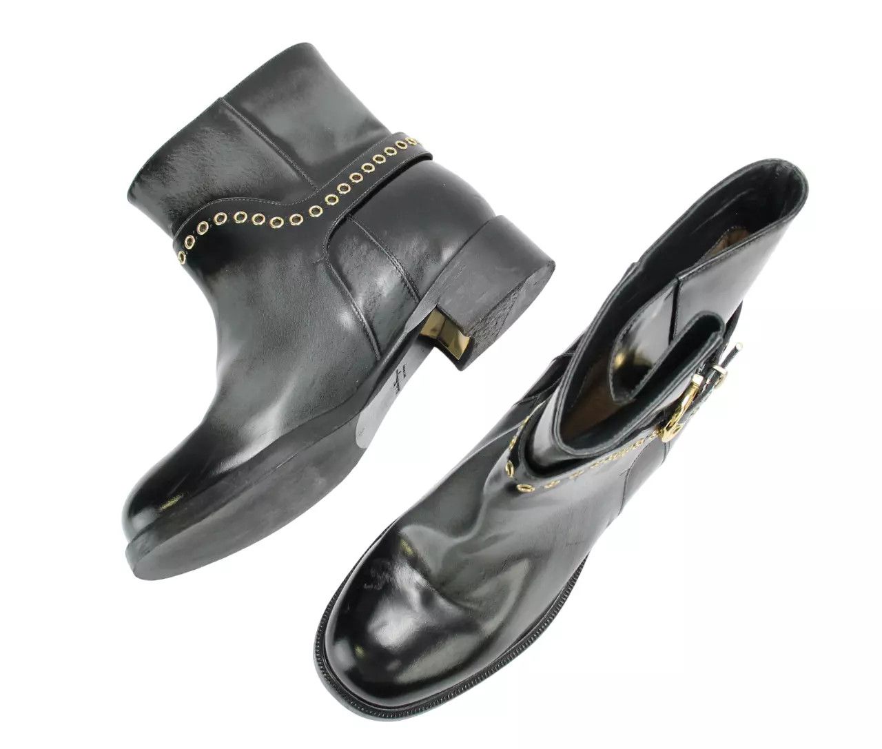 Salvatore Ferragamo SALVATORE FERRAGAMO Women EU 40.5 Biker Patent Leather Boots Size US 10.5 / IT 40.5 - 1 Thumbnail