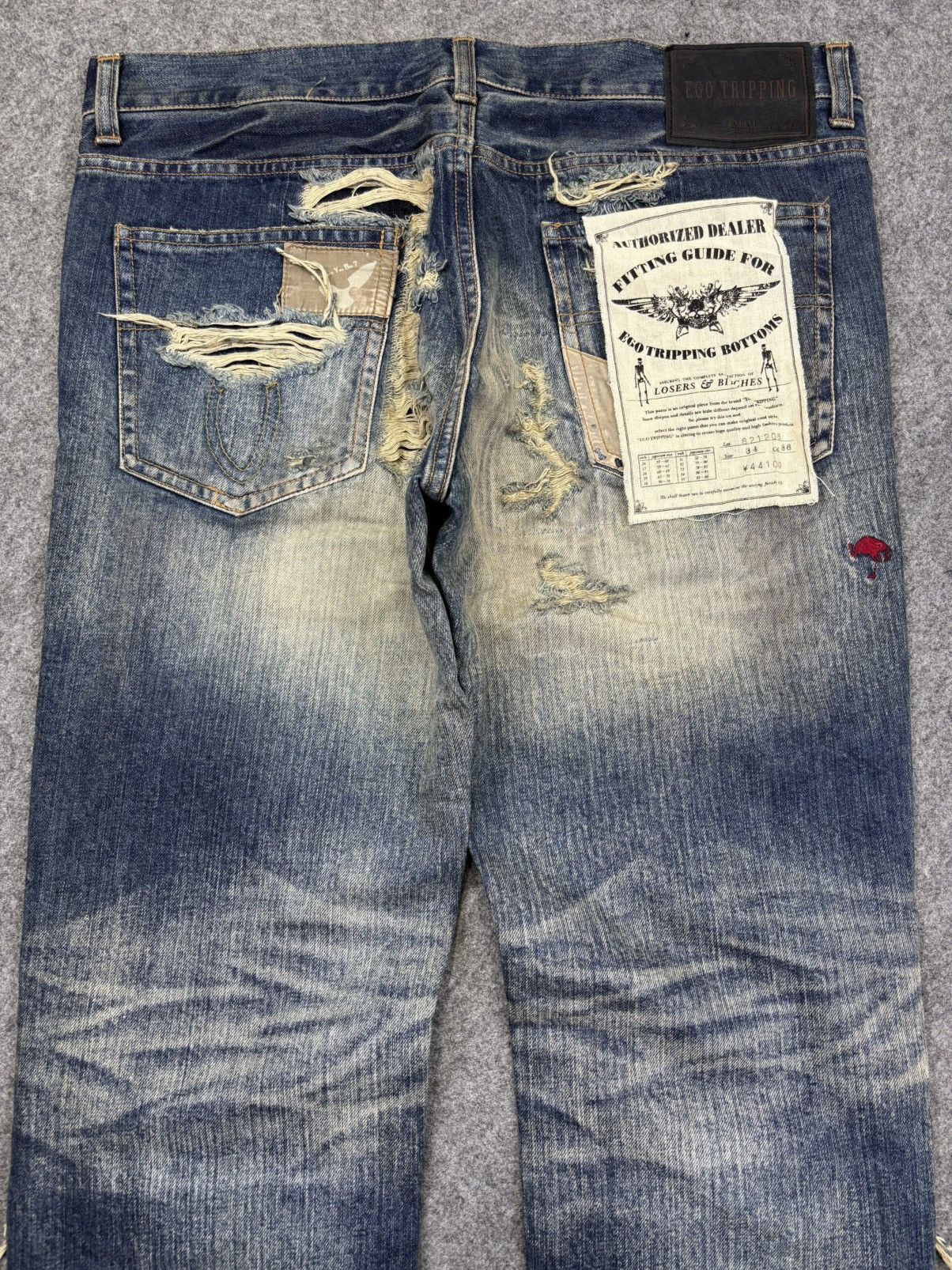 Ego Tripping 💥Super Distressed Style💥Ego Tripping Heavy Denim F841 Size US 34 / EU 50 - 10 Thumbnail