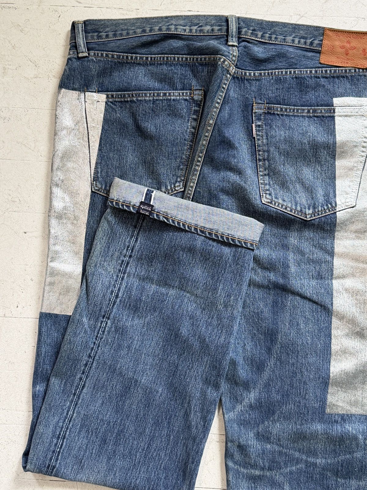 Yohji Yamamoto Yohji Yamamoto x Spotted Horse Silver Foiled Jeans Size US 38 / EU 54 - 3 Thumbnail