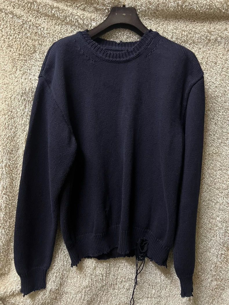 Maison Margiela Maison Margiela Maison Margiela Men's Destroyed Crewneck S Size US M / EU 48-50 / 2 - 1 Thumbnail