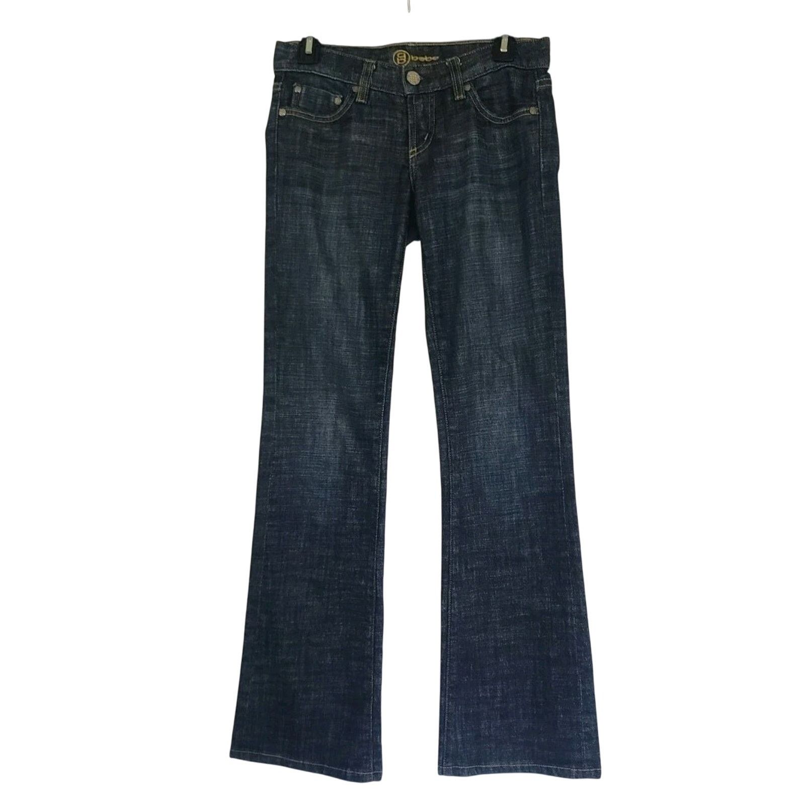 Bebe Bebe Womens Y2K Low Rise Dark Wash Flare Leg Jeans 26 X 31 Size 26" / US 2 / IT 38 - 1 Thumbnail