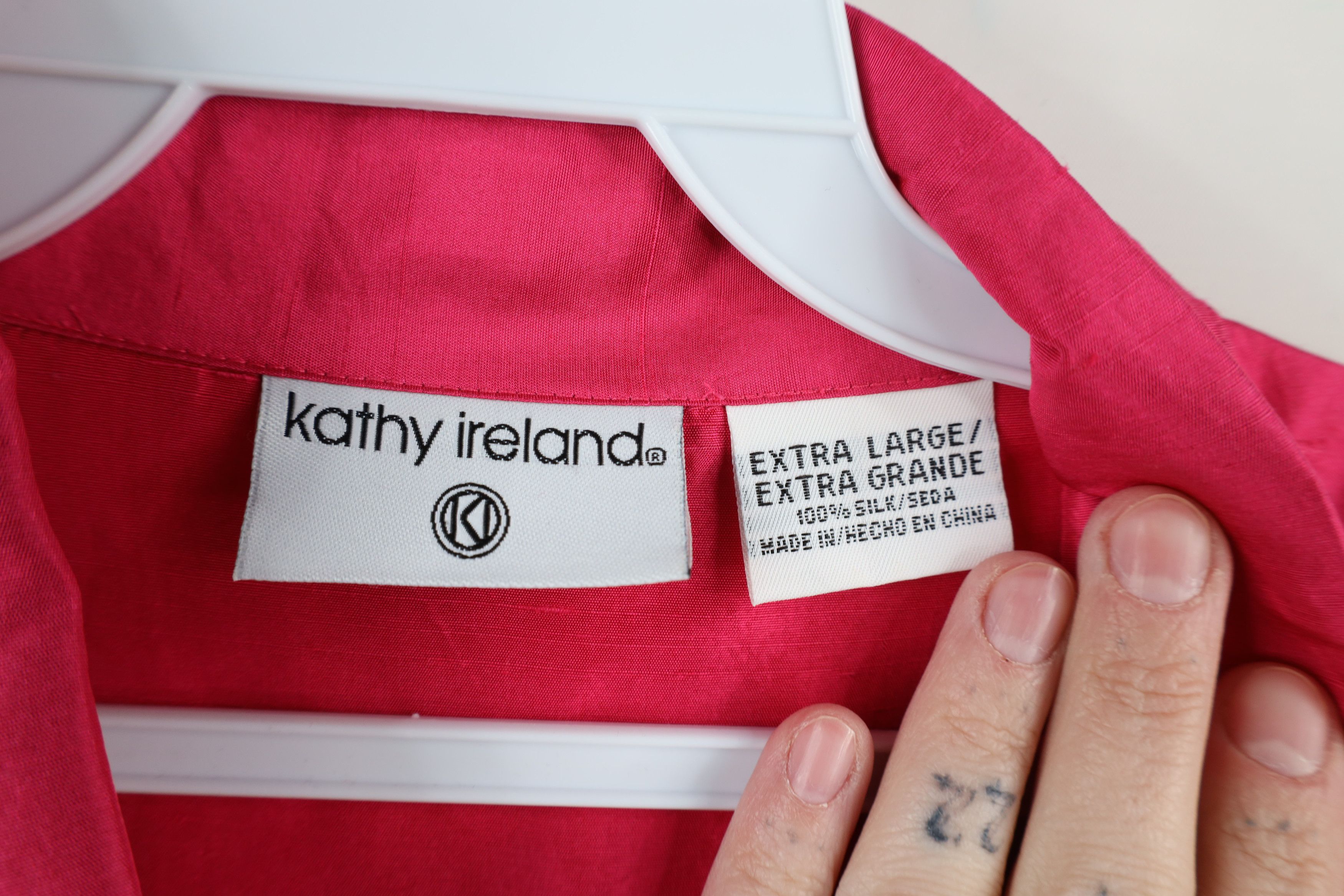 Vintage Vintage 90s Streetwear Silk Camp Collar Button Shirt Pink Size XL / US 12-14 / IT 48-50 - 10 Thumbnail