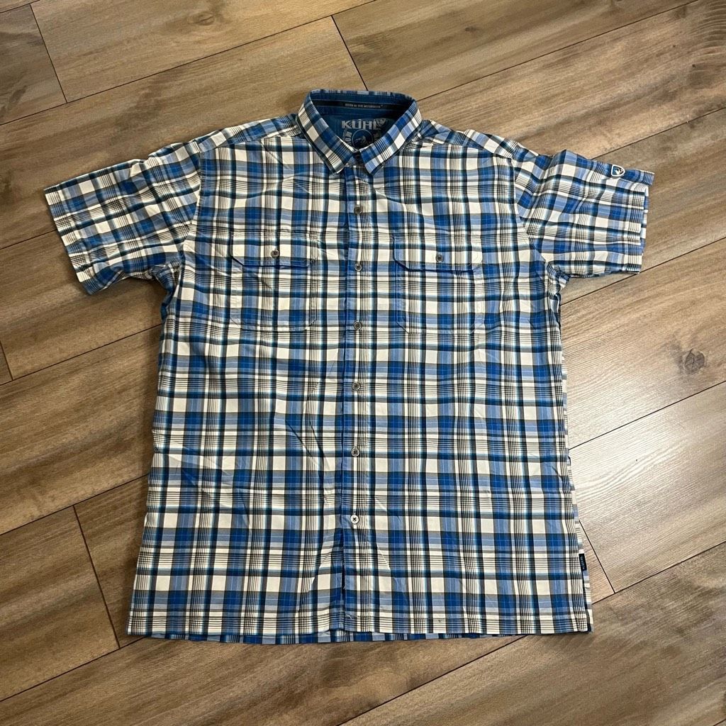 Kuhl Kuhl Blue Plaid Athletic Casual Buttonup Men Large Bin A-45 Size US L / EU 52-54 / 3 - 1 Thumbnail