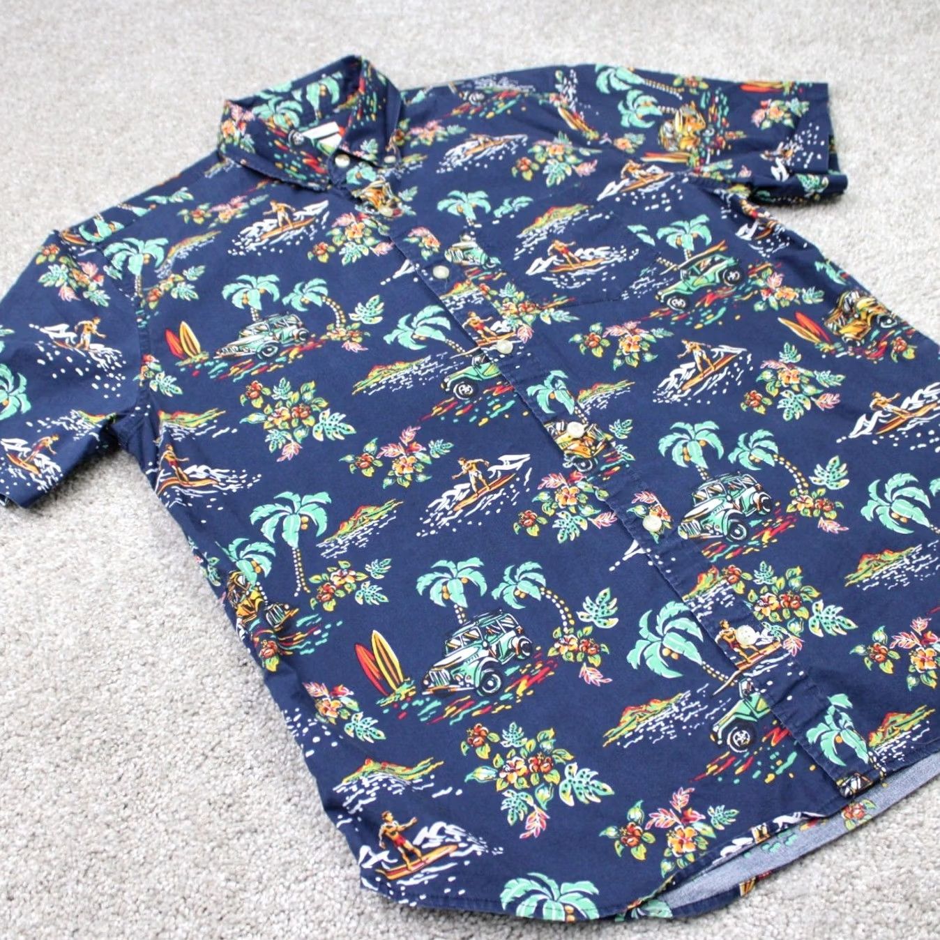 Gap GAP Hawaiian Shirt Mens Medium Blue Floral Short Sleeve Button-Up For Casual Travel Workwear Shirt Mens I/J Size US M / EU 48-50 / 2 - 6 Thumbnail