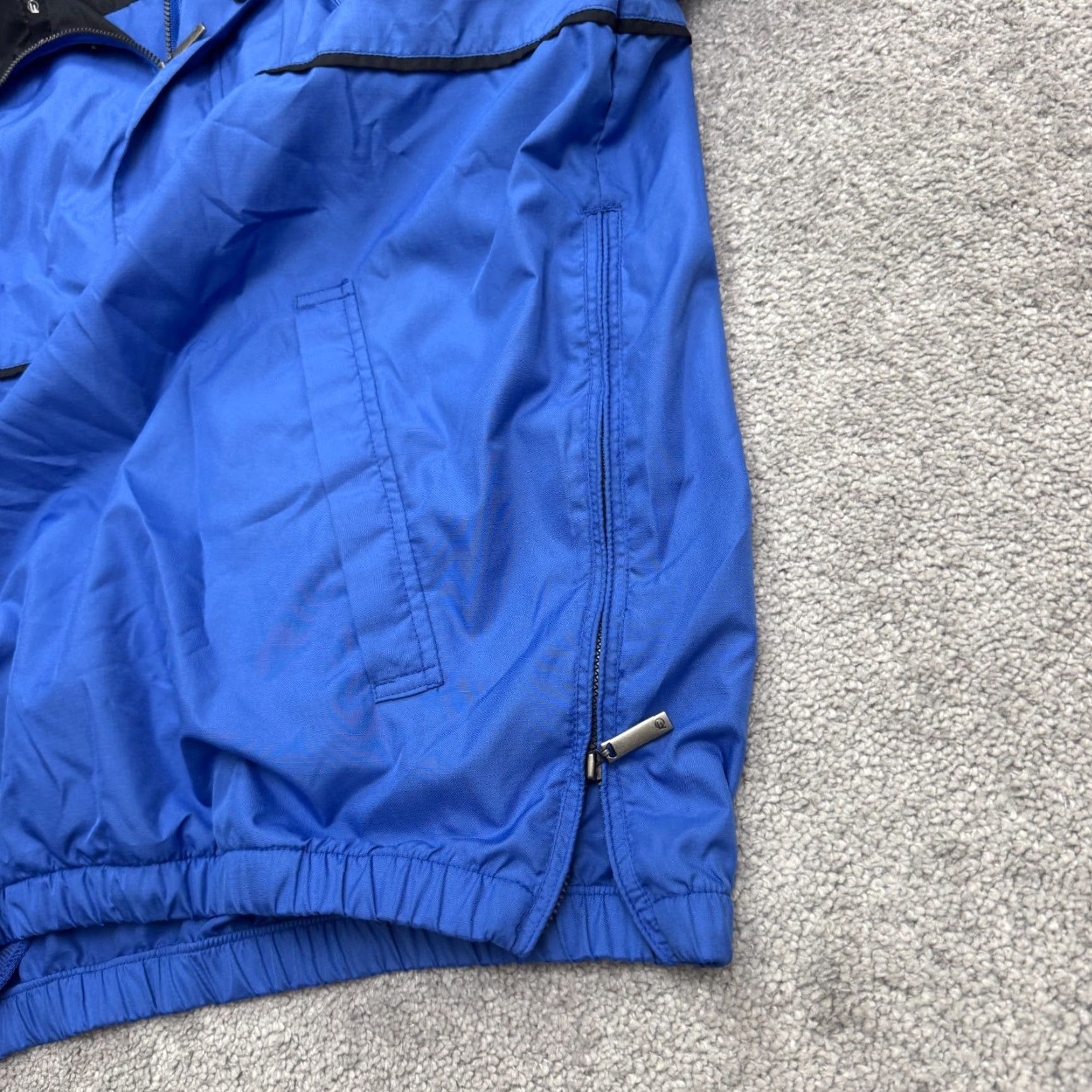 Vintage Firethorn Windbreaker Jacket Mens Medium Blue Short Sleeve 1/4 Snap Casual Golf Breathable Pockets Logo Size US 31 - 7 Thumbnail