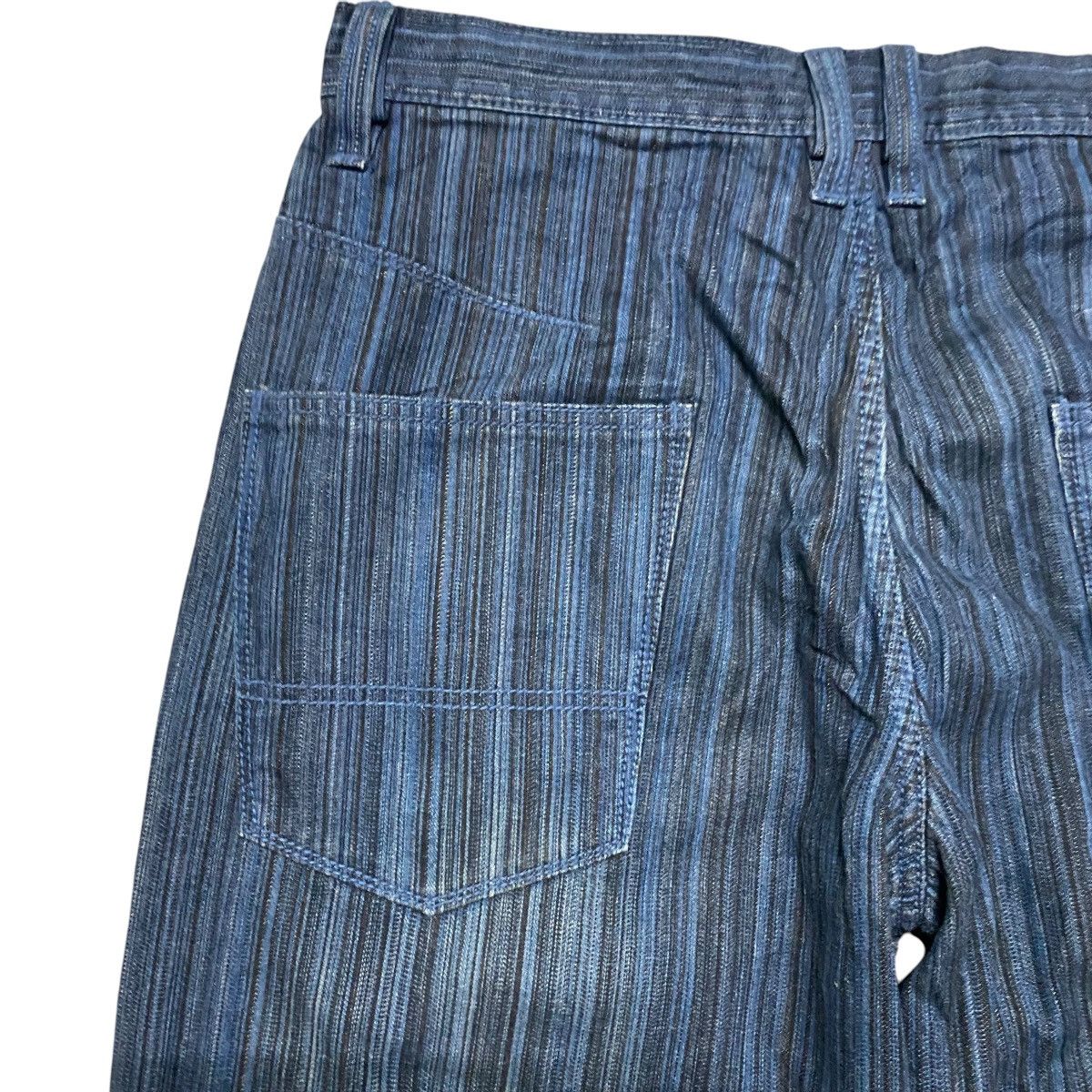 Japanese Brand Japanese Brand OPEN DICH Pinstripe Denim Baggy Jeans Size US 33 - 11 Thumbnail