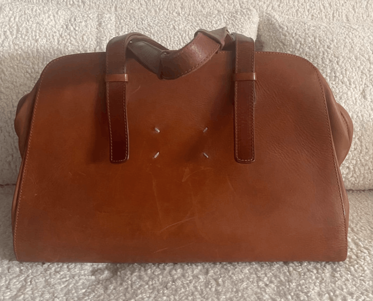 Bag Leather Handle Hobo Luggage Artisanal in Brown, Women's