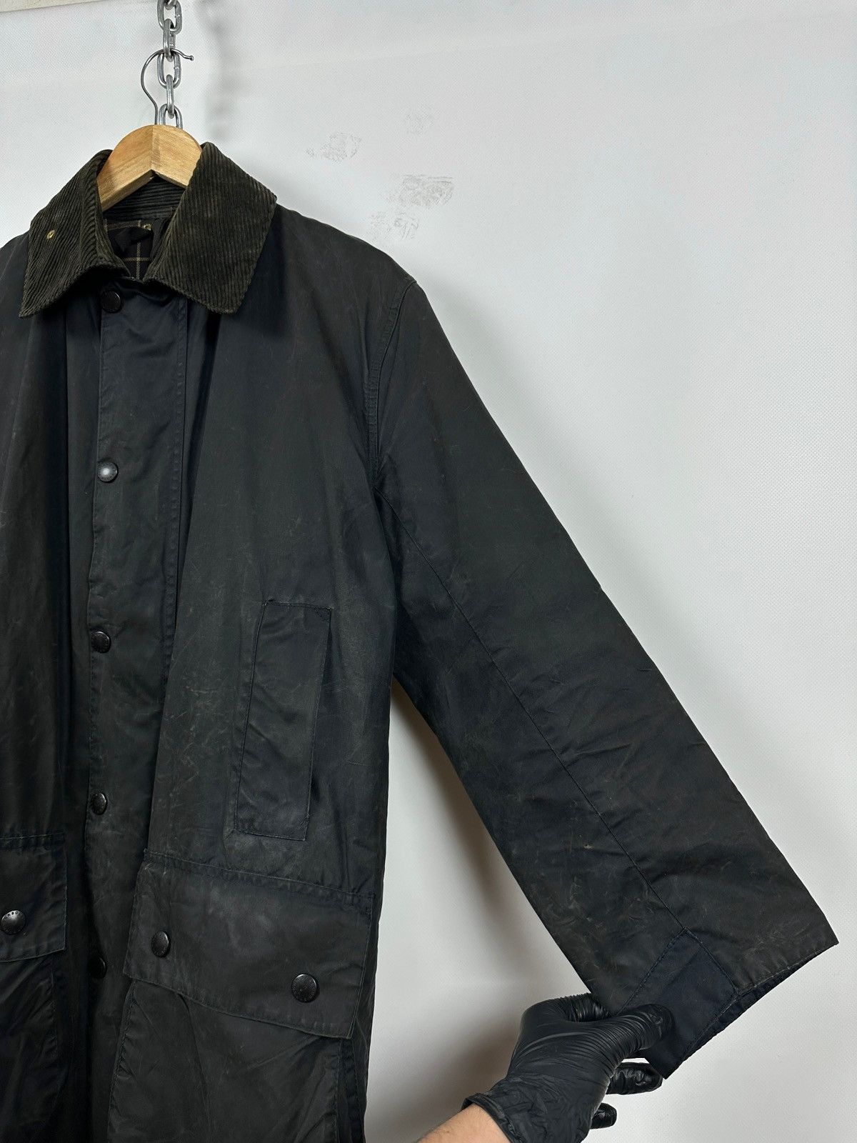 Barbour Vintage Barbour Border Waxed Coat Jacket Made in England Size US S / EU 44-46 / 1 - 11 Thumbnail