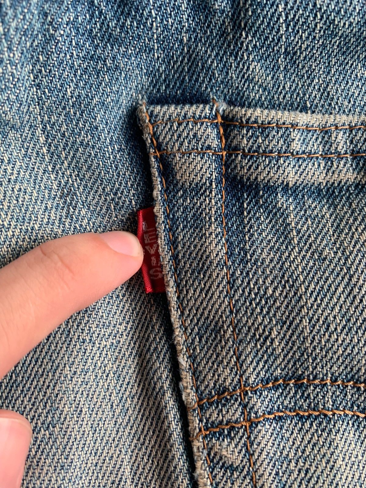 Vintage Levis Big E 502XX Selvedge Distressed Denim