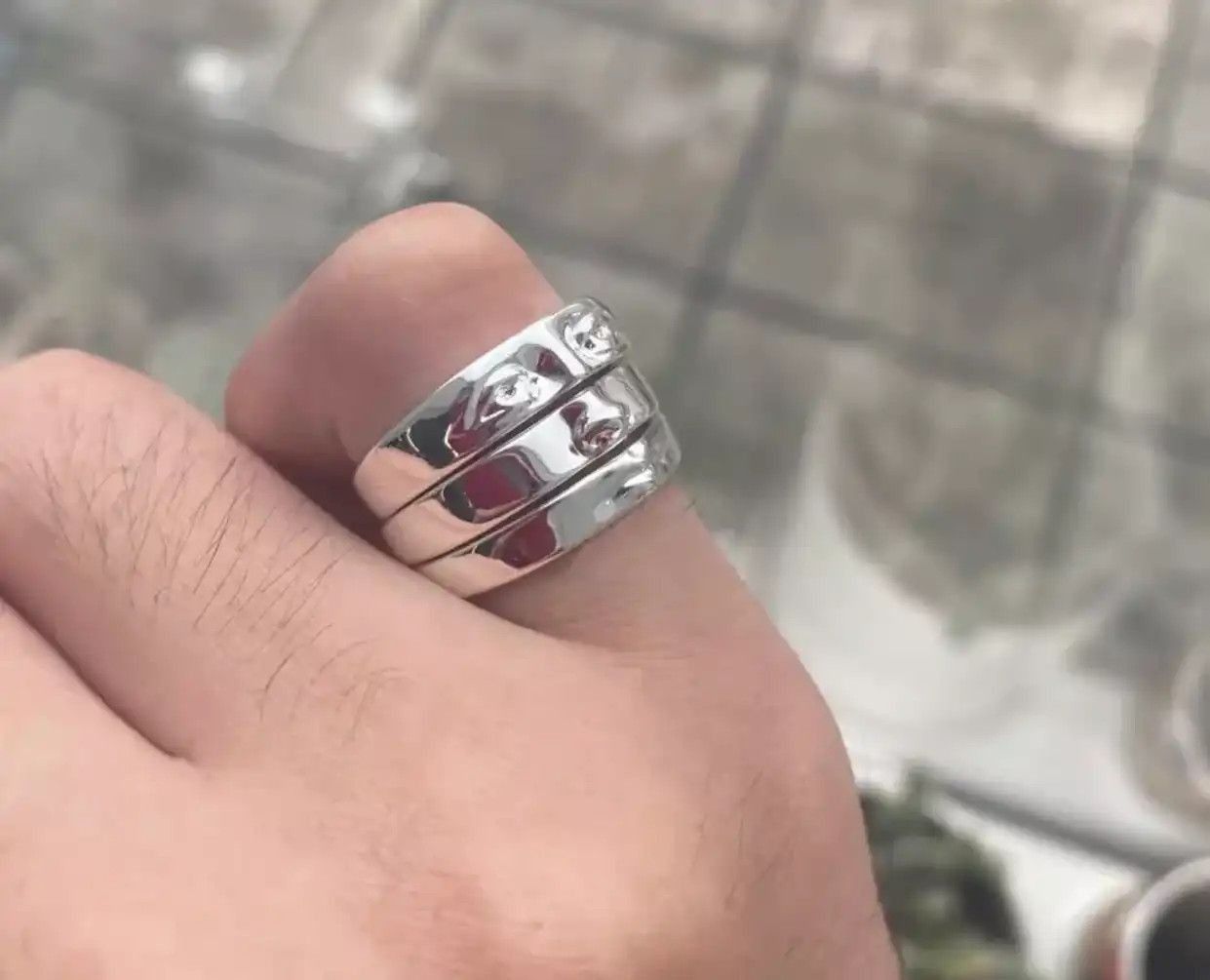 Jewelry Face Finger Rings Silver Face Anatomy Human Head Jewelry Art Size ONE SIZE - 1 Thumbnail