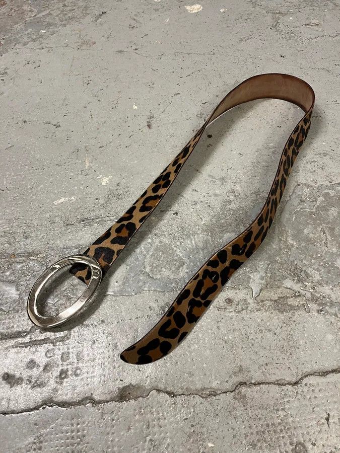 Dolce & Gabbana 2000s Dolce & Gabbana Pony Hair Leopard Leather Belt Size ONE SIZE - 6 Thumbnail