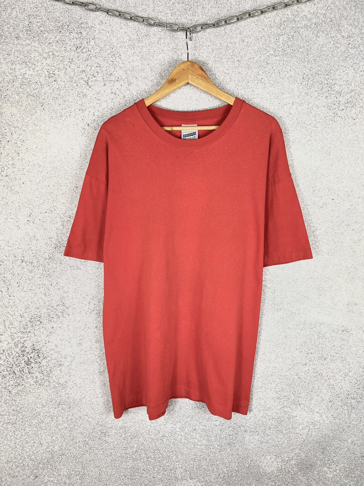 Vintage Vintage 90s Screen Stars Oversized SunFaded Blank Tee Size US XL / EU 56 / 4 - 1 Thumbnail