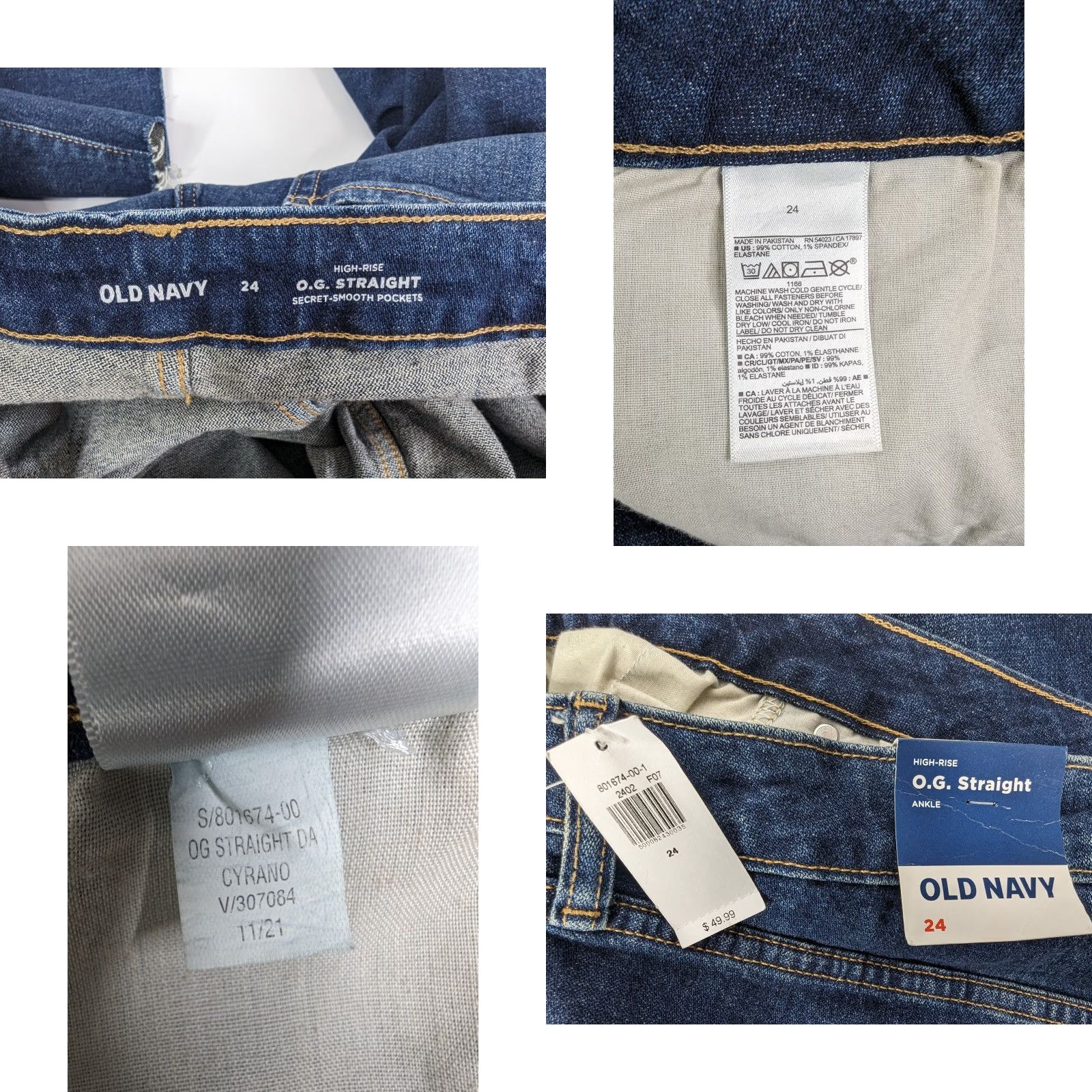 Old Navy Old Navy Jeans Women's Size 24 Distressed Ankle High Rise Raw Hem Denim 5-Pocket Blue Modern Vintage? Size 42" / US 20 - 9 Thumbnail