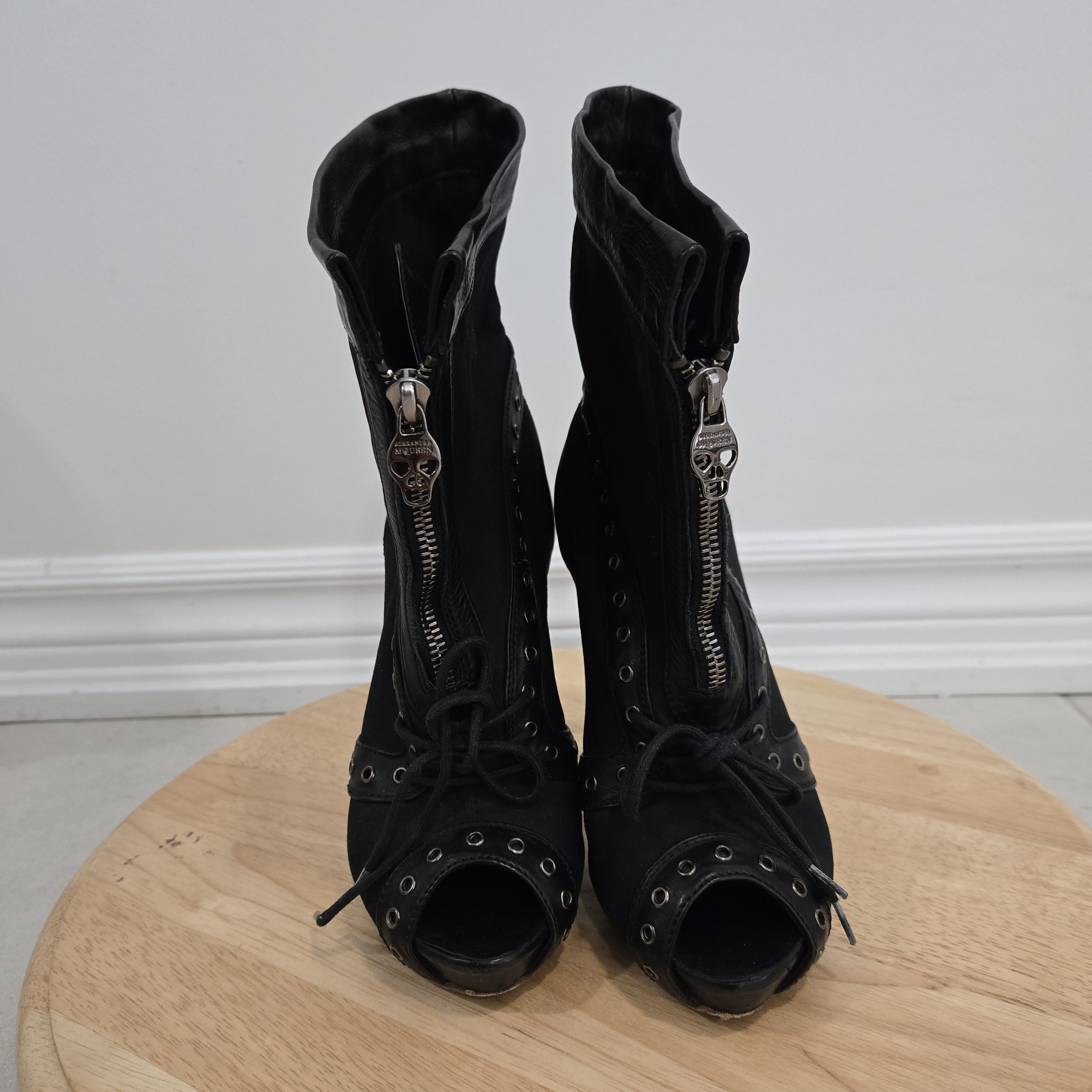 Alexander McQueen Peep toe stiletto booties Size US 6 / IT 36 - 2 Thumbnail