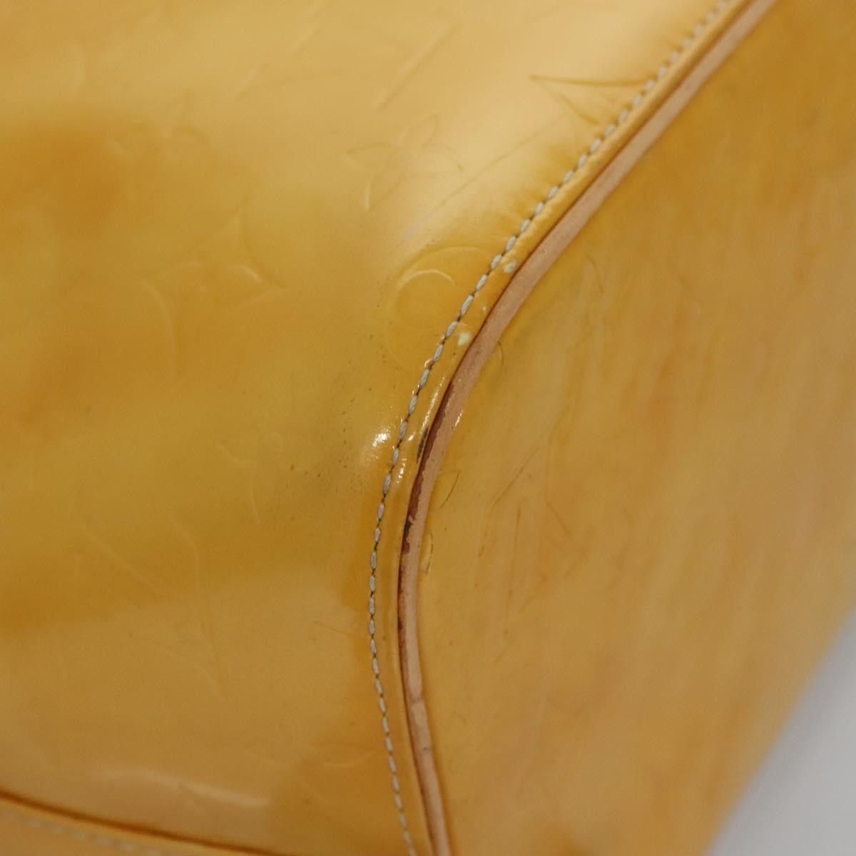 Louis Vuitton LOUIS VUITTON Monogram Vernis Houston Hand Bag Lime Yellow Size ONE SIZE - 10 Thumbnail