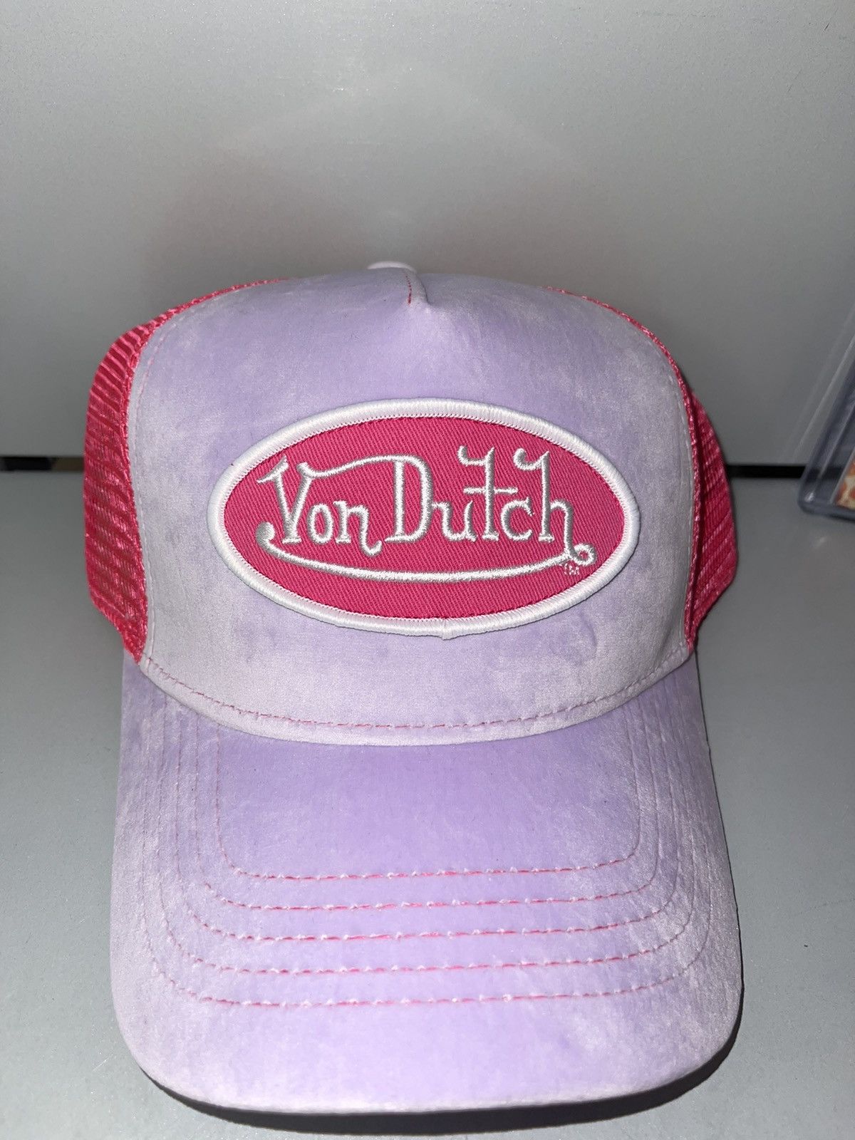 Von Dutch Bubblegum Pink Velvet Von Dutch hat Size ONE SIZE - 2 Thumbnail
