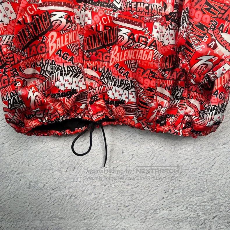 Balenciaga Balenciaga Red Camo Printed Fleece Windbreaker Jacket Size XXS / US 00 / IT 34 - 3 Thumbnail