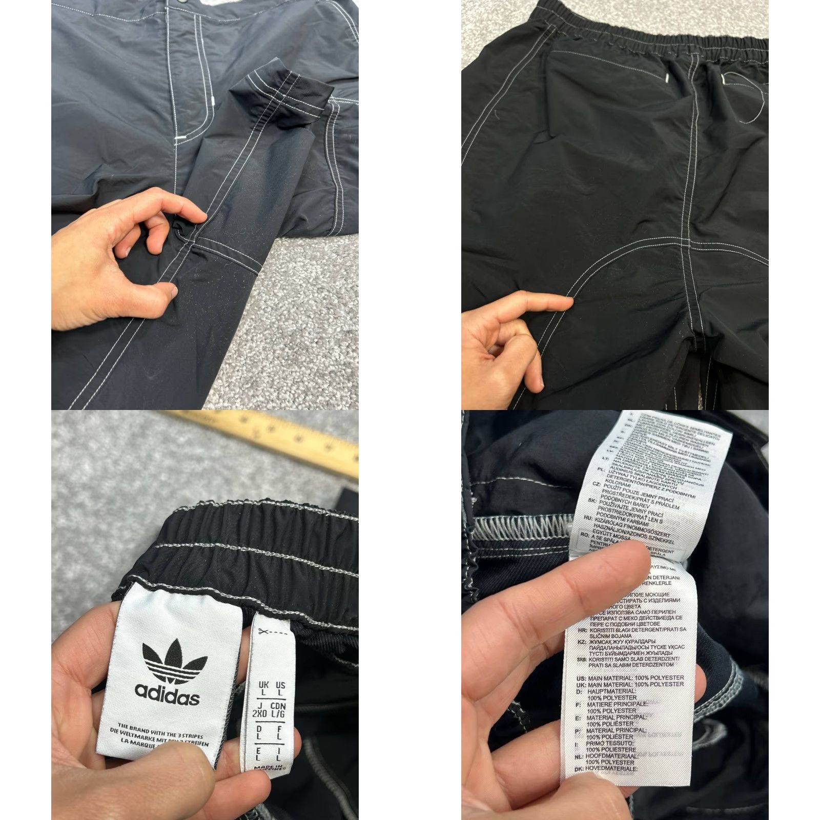 Adidas Adidas Utility Cargo Shorts Mens Large Black Mid Rise Athletic Skateboarding Short Size US 33 - 8 Thumbnail