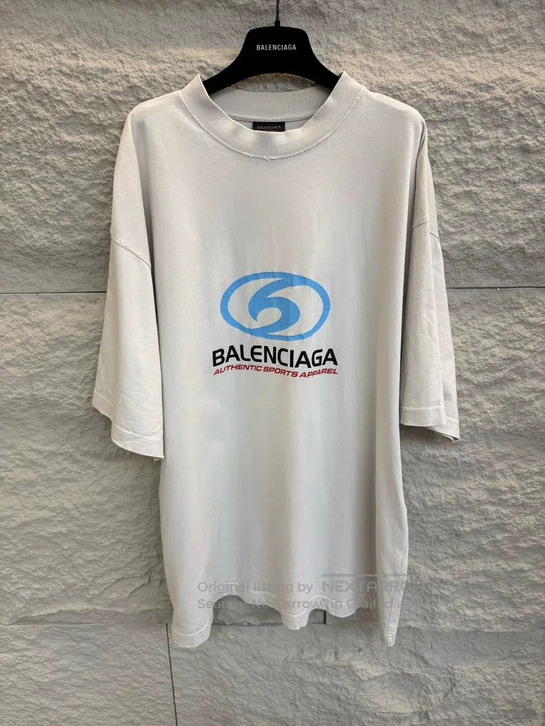 Balenciaga Balenciaga Logo Printed Round Neck Loose Short Sleeve T-Sh Size US L / EU 52-54 / 3 - 1 Thumbnail